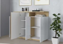 OTTO home Highboard »Highboard ETHOS, Kommode, Schrank, Kredenz« 1 Stk. tlg. Mit 4 Drehtüren, 9 Innenfächern und 2 Außenfächern, B.130 cm