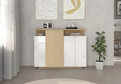OTTO home Highboard »Highboard ETHOS, Kommode, Schrank, Kredenz« 1 Stk. tlg. Mit 4 Drehtüren, 9 Innenfächern und 2 Außenfächern, B.130 cm