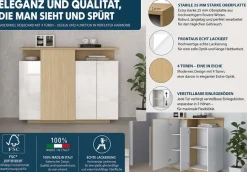 OTTO home Highboard »Highboard ETHOS, Kommode, Schrank, Kredenz« 1 Stk. tlg. Mit 4 Drehtüren, 9 Innenfächern und 2 Außenfächern, B.130 cm