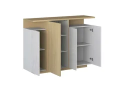 OTTO home Highboard »Highboard ETHOS, Kommode, Schrank, Kredenz« 1 Stk. tlg. Mit 4 Drehtüren, 9 Innenfächern und 2 Außenfächern, B.130 cm