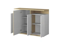 OTTO home Highboard »Highboard ETHOS, Kommode, Schrank, Kredenz« 1 Stk. tlg. Mit 4 Drehtüren, 9 Innenfächern und 2 Außenfächern, B.130 cm