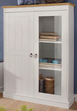 OTTO home Highboard »Indra« Vitrine, Breite 85 cm, aus massiver Kiefer