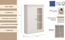 OTTO home Highboard »Indra« Vitrine, Breite 85 cm, aus massiver Kiefer