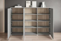 OTTO home Highboard »Kenia, moderne grifflose Hochkommode mit 6 Türen, Breite 180 cm« 1 Stk. tlg. Push-to-Open-Fronten, höhenverstellbaren Einlegeböden