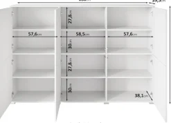 OTTO home Highboard »Kenia, moderne grifflose Hochkommode mit 6 Türen, Breite 180 cm« 1 Stk. tlg. Push-to-Open-Fronten, höhenverstellbaren Einlegeböden