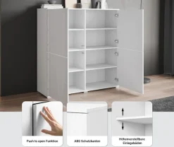 OTTO home Highboard »Kenia, moderne grifflose Hochkommode mit 4 Türen, Breite 120 cm« 1 Stk. tlg. Push-to-Open-Fronten, höhenverstellbaren Einlegeböden