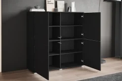 OTTO home Highboard »Kenia, moderne grifflose Hochkommode mit 4 Türen, Breite 120 cm« 1 Stk. tlg. Push-to-Open-Fronten, höhenverstellbaren Einlegeböden