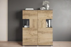 OTTO home Highboard »Kenia« 1 Stk. tlg. Modernes Highboard mit Glastüren, Breite 100 cm