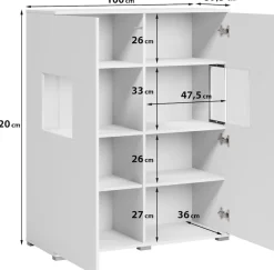 OTTO home Highboard »Kenia« 1 Stk. tlg. Modernes Highboard mit Glastüren, Breite 100 cm