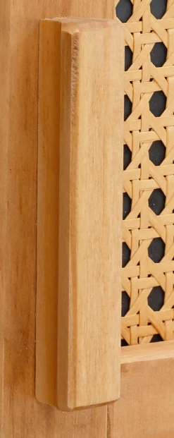 OTTO home Highboard »Linz« Stauraumschrank mit Rattangeflecht auf den Türfronten, Massivholz