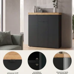 OTTO home Highboard »MAMBO II, Breite 105cm, 3 Türen, 1 Schubkasten, 9 Fächer« 1 Stk. tlg. Kommode, Sideboard, Wohnzimmer, Schlafzimmer