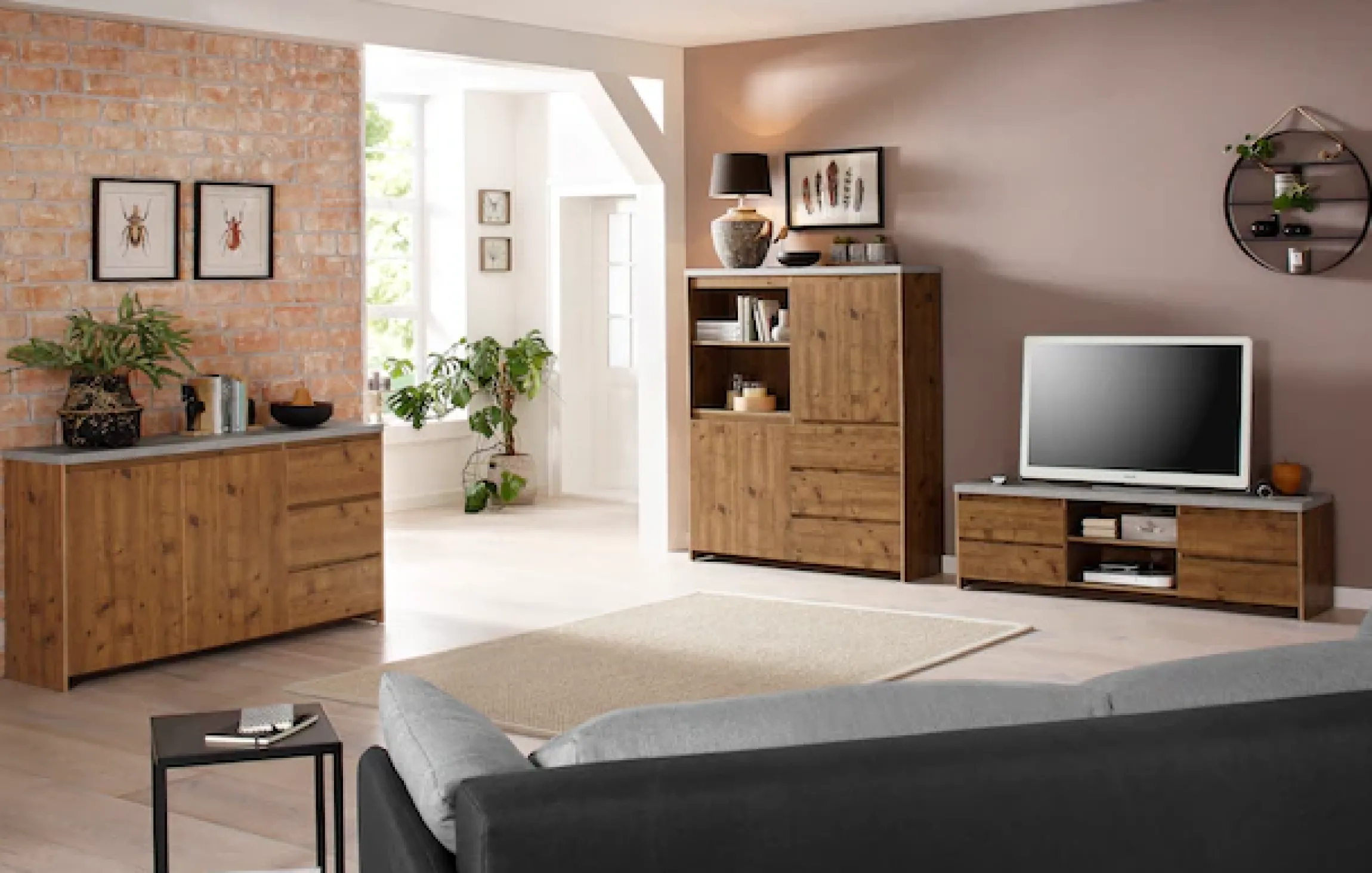 OTTO home Highboard »Maribo« Stauraumschrank im modernen Landhaus-Stil, Breite 125 cm