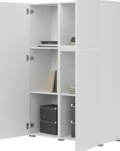OTTO home Highboard »Metric,Breite 92cm, moderne grifflose Hochkommode 3 Türen,Highboard« Hochschrank mit viel Stauraum, Einlegeböden verstellbar, Türkommode