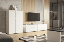 OTTO home Highboard »Metric,Breite 92cm, moderne grifflose Hochkommode 3 Türen,Highboard« Hochschrank mit viel Stauraum, Einlegeböden verstellbar, Türkommode