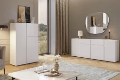 OTTO home Highboard »Metric,Breite 92cm, moderne grifflose Hochkommode 3 Türen,Highboard« Hochschrank mit viel Stauraum, Einlegeböden verstellbar, Türkommode