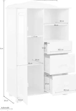 OTTO home Highboard »Mette« Stauraumschrank mit 3 Schubladen und verstellbaren Einlegeböden
