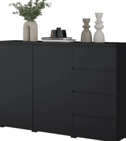 OTTO home Highboard »Modo, Breite 150 cm, moderne grifflose Kommode 2Türen/4 SK« Schubladenkommode mit viel Stauraum, Einlegeböden verstellbar