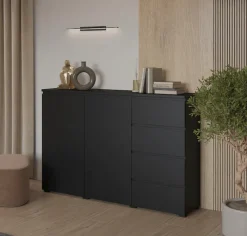 OTTO home Highboard »Modo, Breite 150 cm, moderne grifflose Kommode 2Türen/4 SK« Schubladenkommode mit viel Stauraum, Einlegeböden verstellbar