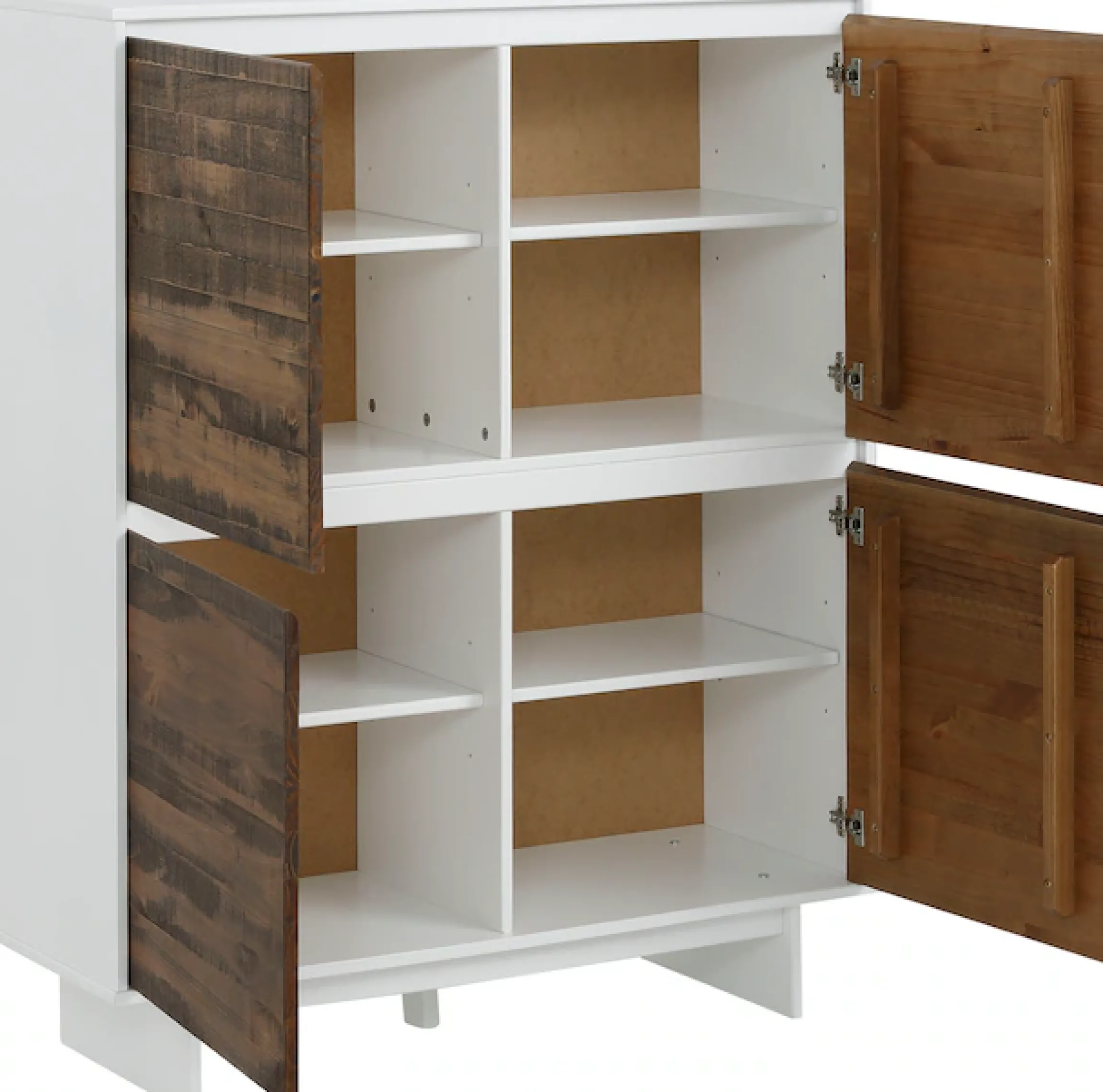 OTTO home Highboard »Morgan Midischrank Hochkommode« aus massivem Kiefernholz, mit eingefrästen Griffmulden, Breite 120 cm