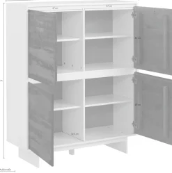 OTTO home Highboard »Morgan Midischrank Hochkommode« aus massivem Kiefernholz, mit eingefrästen Griffmulden, Breite 120 cm