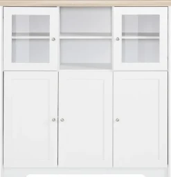 OTTO home Highboard »Nanna« Vitrine in Eichen-Optik, Breite 118 cm