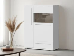 OTTO home Highboard »Piano Vitrine« (H/B/T): 123/90/40,2cm,UV lackiert, Soft-Close Funktion