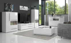 OTTO home Highboard »Piano Vitrine« (H/B/T): 123/90/40,2cm,UV lackiert, Soft-Close Funktion