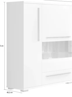 OTTO home Highboard »Piano Vitrine« (H/B/T): 123/90/40,2cm,UV lackiert, Soft-Close Funktion