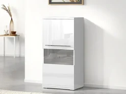 OTTO home Highboard »Piano Vitrine« (H/B/T): 123/60/40,2cm,UV lackiert, Soft-Close Funktion