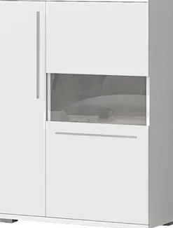 OTTO home Highboard »Piano Vitrine« (H/B/T): 123/90/40,2cm,UV lackiert, Soft-Close Funktion