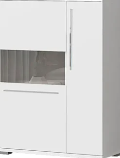 OTTO home Highboard »Piano Vitrine« (H/B/T): 123/90/40,2cm,UV lackiert, Soft-Close Funktion
