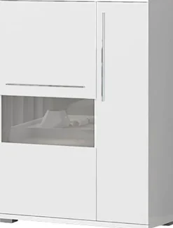 OTTO home Highboard »Piano Vitrine« (H/B/T): 123/90/40,2cm,UV lackiert, Soft-Close Funktion