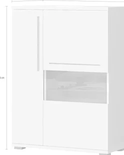 OTTO home Highboard »Piano Vitrine« (H/B/T): 123/90/40,2cm,UV lackiert, Soft-Close Funktion