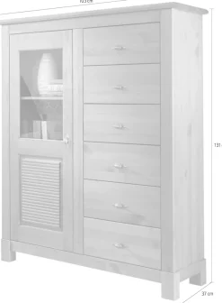 OTTO home Highboard »Rauna« Vitrine, Breite 103 cm, FSC®-zertifiziertes Massivholz