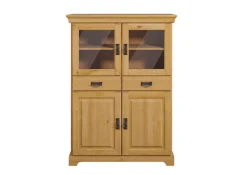 OTTO home Highboard »Rügen« Vitrine im Landhausstil,zertifiziertes Massivholz, Höhe 131 cm