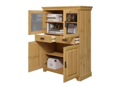 OTTO home Highboard »Rügen« Vitrine im Landhausstil,zertifiziertes Massivholz, Höhe 131 cm