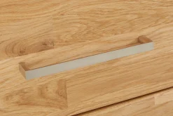 OTTO home Highboard »Ribe,125cm breit,115cm hoch, Fronten Massivholz,5Türen,3 Schubladen« Holz massiv, Holzwerkstoff, Metall Griffe,10Fächer, Böden versetzbar
