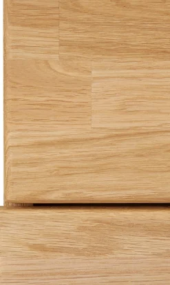 OTTO home Highboard »Ribe,125cm breit,115cm hoch, Fronten Massivholz,5Türen,3 Schubladen« Holz massiv, Holzwerkstoff, Metall Griffe,10Fächer, Böden versetzbar