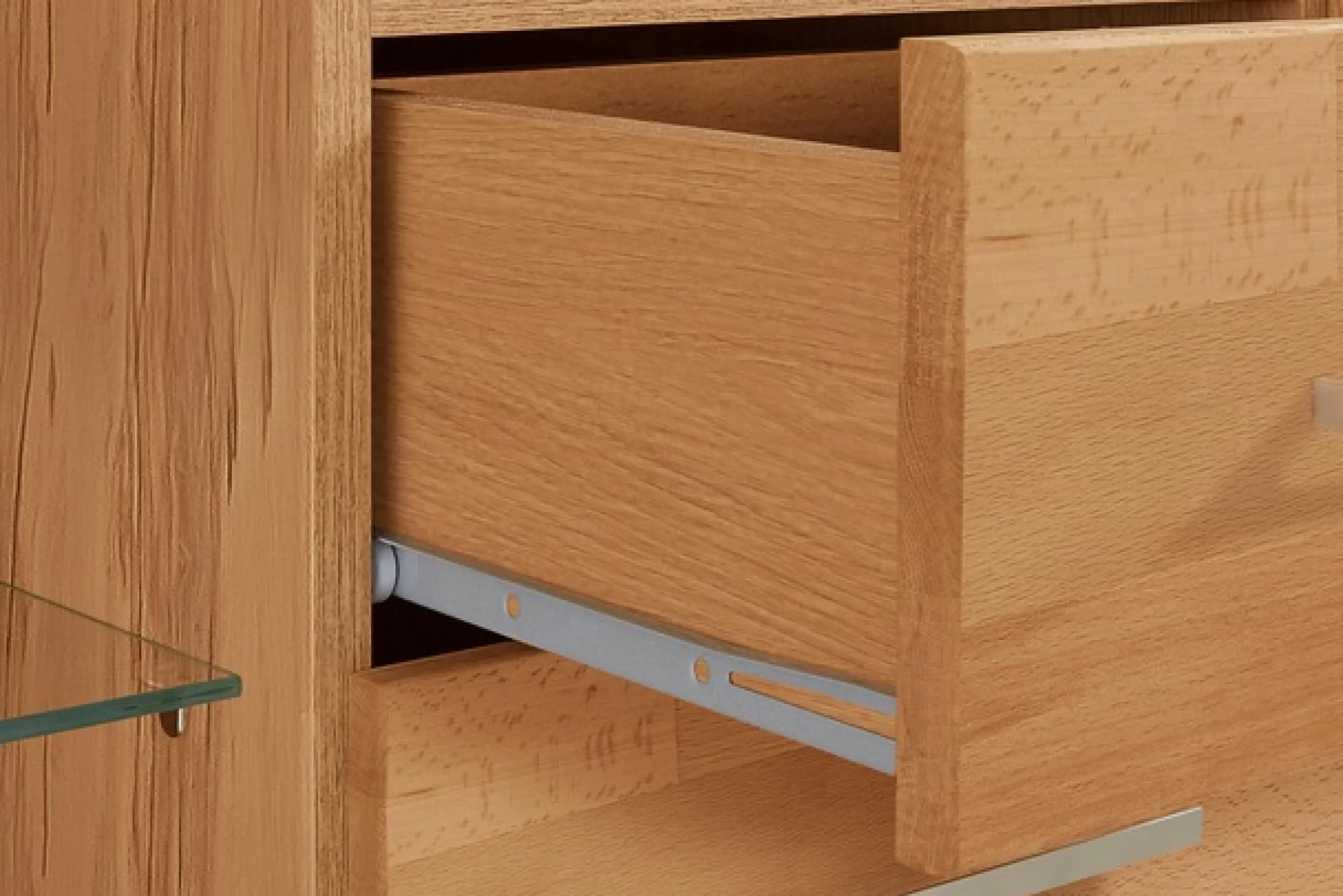 OTTO home Highboard »Ribe,130cm breit145cm hoch,Fronten Massivholz,12 Fächer« Korpusaus Holzwerkstoff, Metall Griffe,Böden versetzbar