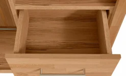 OTTO home Highboard »Ribe,130cm breit145cm hoch,Fronten Massivholz,12 Fächer« Korpusaus Holzwerkstoff, Metall Griffe,Böden versetzbar