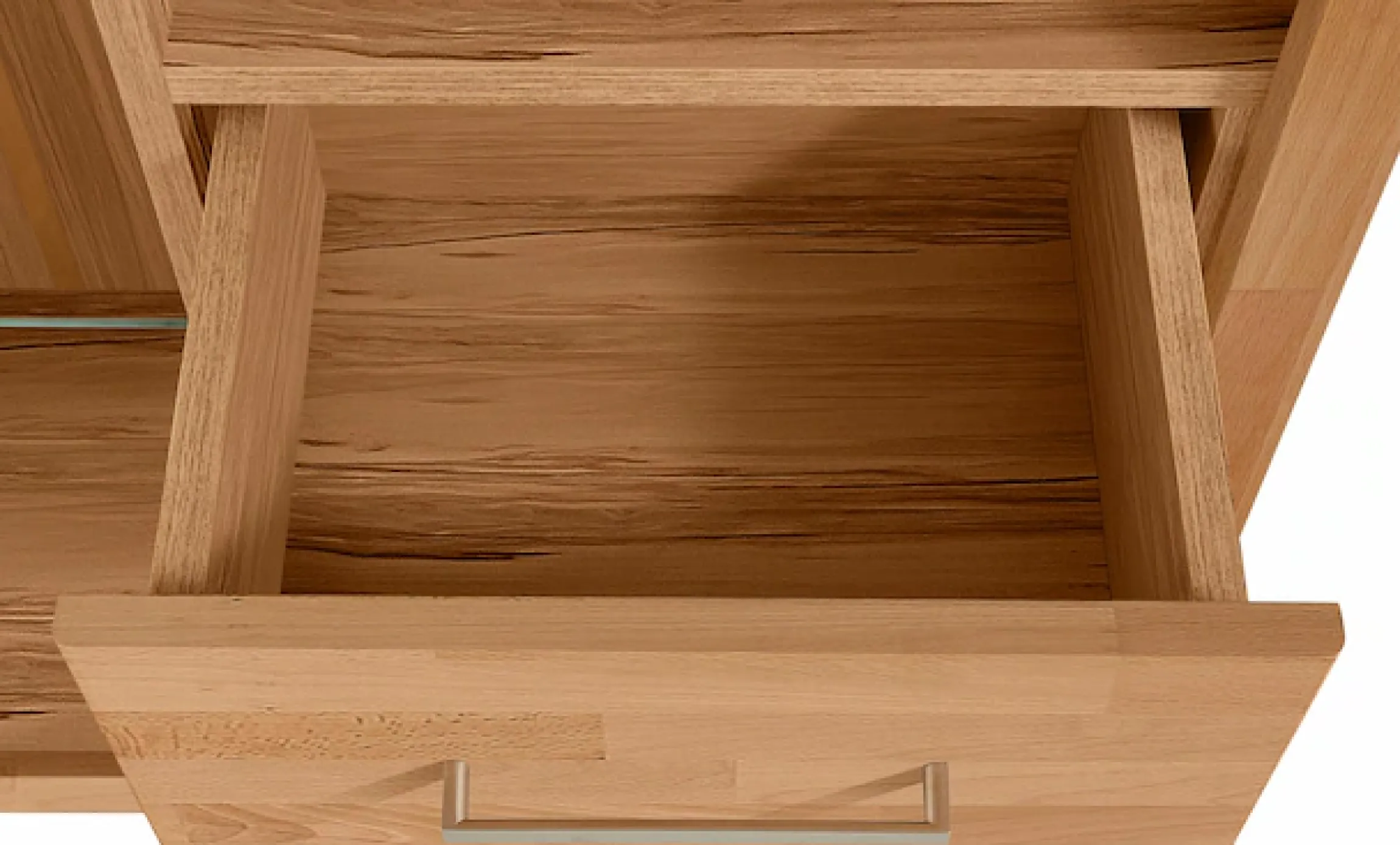 OTTO home Highboard »Ribe,130cm breit145cm hoch,Fronten Massivholz,12 Fächer« Korpusaus Holzwerkstoff, Metall Griffe,Böden versetzbar