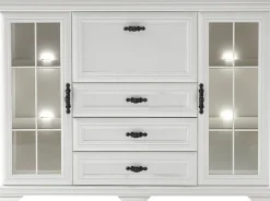 OTTO home Highboard »Royal, eleganter Schrank, Hochkommode, Stauraumelement im Landhausstil« dekorative Rahmenoptik, Metallgriffe, viel Stauraum, 158 cm breit
