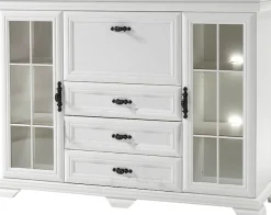 OTTO home Highboard »Royal, eleganter Schrank, Hochkommode, Stauraumelement im Landhausstil« dekorative Rahmenoptik, Metallgriffe, viel Stauraum, 158 cm breit