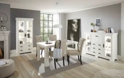 OTTO home Highboard »Royal, eleganter Schrank, Hochkommode, Stauraumelement im Landhausstil« dekorative Rahmenoptik, Metallgriffe, viel Stauraum, 158 cm breit