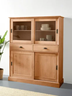 OTTO home Highboard »Schröder« Vitrine aus massivem Kiefernholz, Breite 114 cm