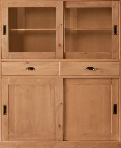 OTTO home Highboard »Schröder« Vitrine aus massivem Kiefernholz, Breite 114 cm