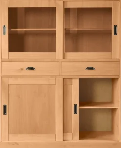 OTTO home Highboard »Schröder« Vitrine aus massivem Kiefernholz, Breite 114 cm