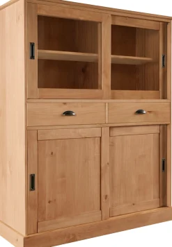 OTTO home Highboard »Schröder« Vitrine aus massivem Kiefernholz, Breite 114 cm