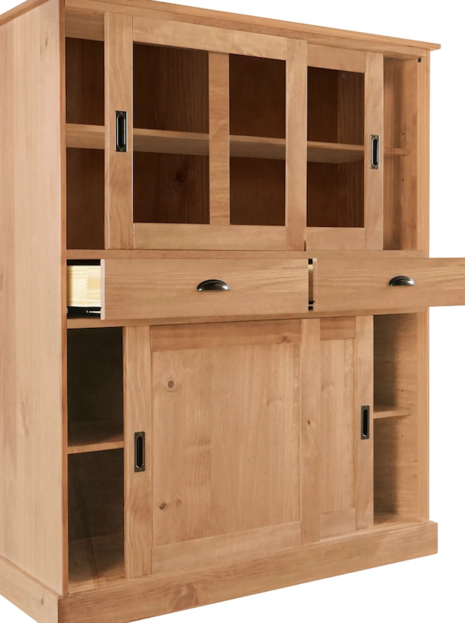 OTTO home Highboard »Schröder« Vitrine aus massivem Kiefernholz, Breite 114 cm
