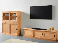 OTTO home Highboard »Schröder« Vitrine aus massivem Kiefernholz, Breite 114 cm